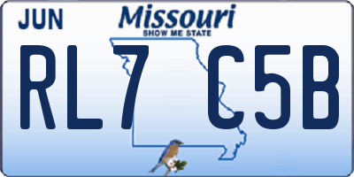 MO license plate RL7C5B