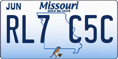 MO license plate RL7C5C