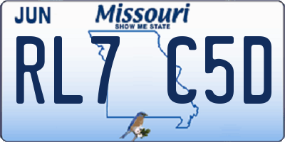 MO license plate RL7C5D