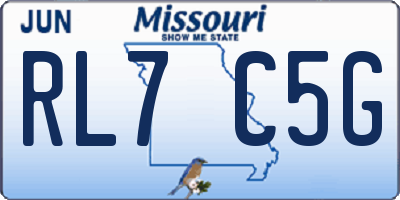 MO license plate RL7C5G