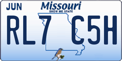 MO license plate RL7C5H