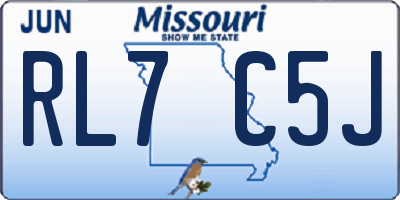 MO license plate RL7C5J