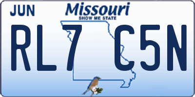 MO license plate RL7C5N