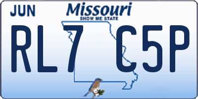 MO license plate RL7C5P