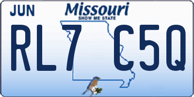 MO license plate RL7C5Q