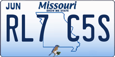 MO license plate RL7C5S