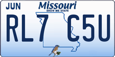 MO license plate RL7C5U