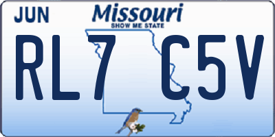 MO license plate RL7C5V