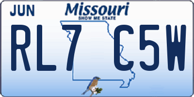 MO license plate RL7C5W