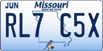 MO license plate RL7C5X