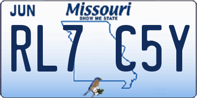 MO license plate RL7C5Y