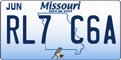 MO license plate RL7C6A