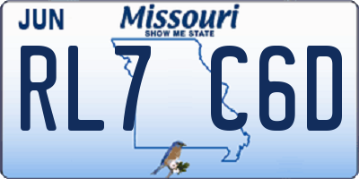 MO license plate RL7C6D