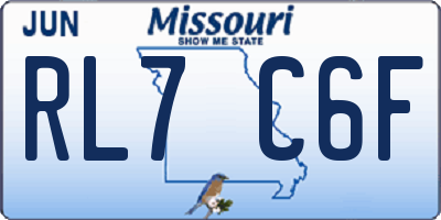MO license plate RL7C6F