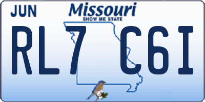 MO license plate RL7C6I