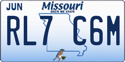 MO license plate RL7C6M