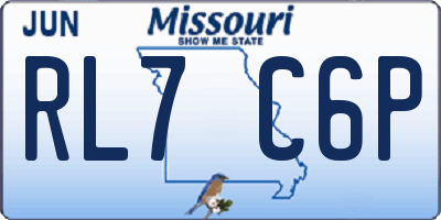 MO license plate RL7C6P
