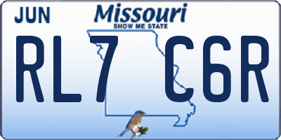 MO license plate RL7C6R