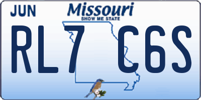 MO license plate RL7C6S