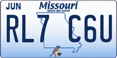 MO license plate RL7C6U