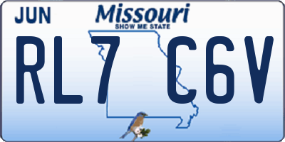 MO license plate RL7C6V