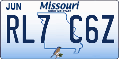 MO license plate RL7C6Z