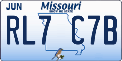 MO license plate RL7C7B