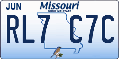 MO license plate RL7C7C