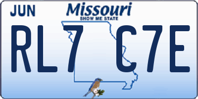 MO license plate RL7C7E