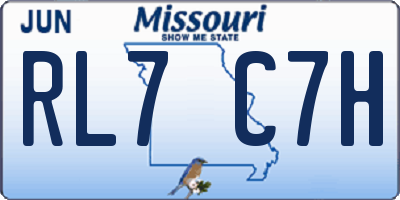 MO license plate RL7C7H
