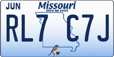 MO license plate RL7C7J