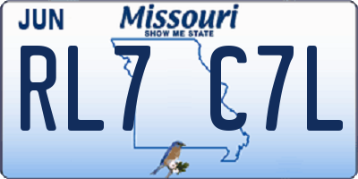 MO license plate RL7C7L