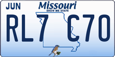 MO license plate RL7C7O