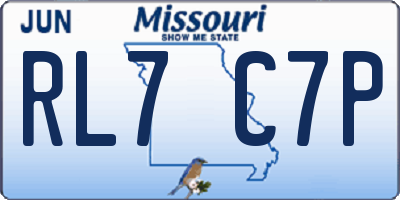 MO license plate RL7C7P
