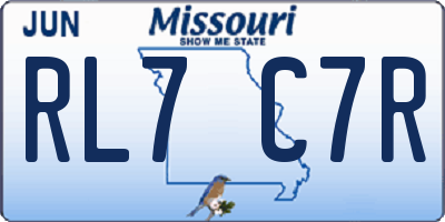 MO license plate RL7C7R