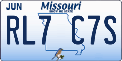 MO license plate RL7C7S