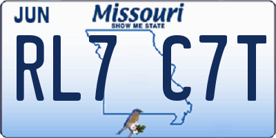 MO license plate RL7C7T
