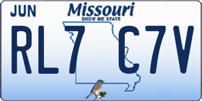 MO license plate RL7C7V