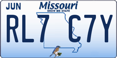 MO license plate RL7C7Y