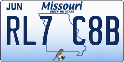MO license plate RL7C8B