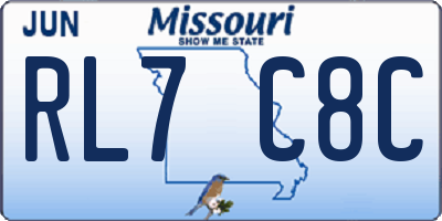 MO license plate RL7C8C