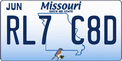 MO license plate RL7C8D