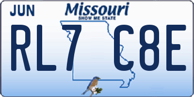 MO license plate RL7C8E