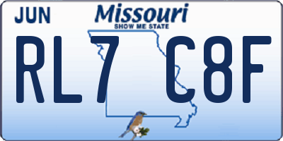 MO license plate RL7C8F
