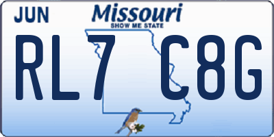 MO license plate RL7C8G