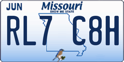 MO license plate RL7C8H