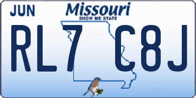 MO license plate RL7C8J