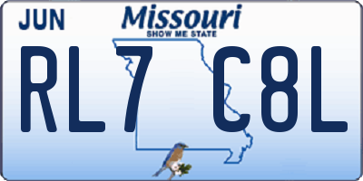 MO license plate RL7C8L