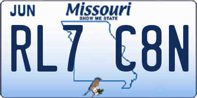 MO license plate RL7C8N