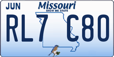 MO license plate RL7C8O